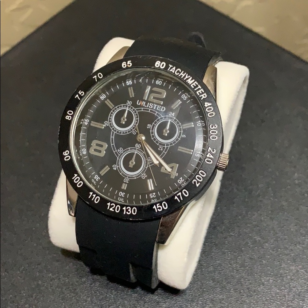 Unlisted Men’s Black Watch with Silicone Straps